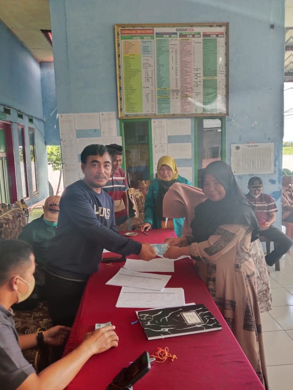 Kegiatan pelaksanaan penerimaan Dana kerjama BUMdes dengan masyarakat dalam unit usaha kecil di Desa Bungungloe